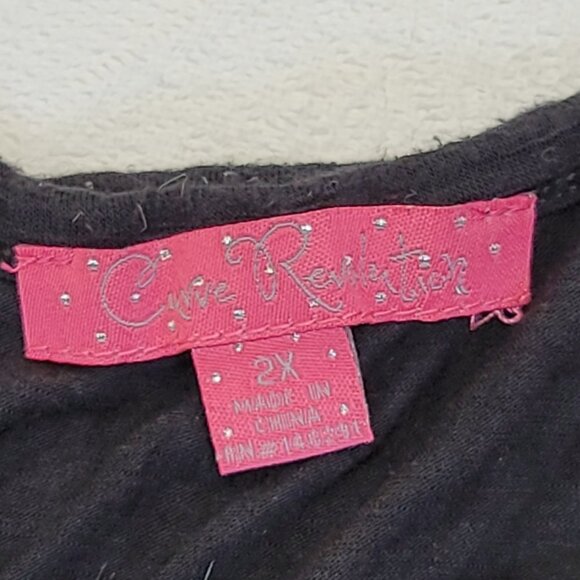 521. Curve Revolution Long Sleeve Blouse Black Sz 2X - Picture 6 of 8